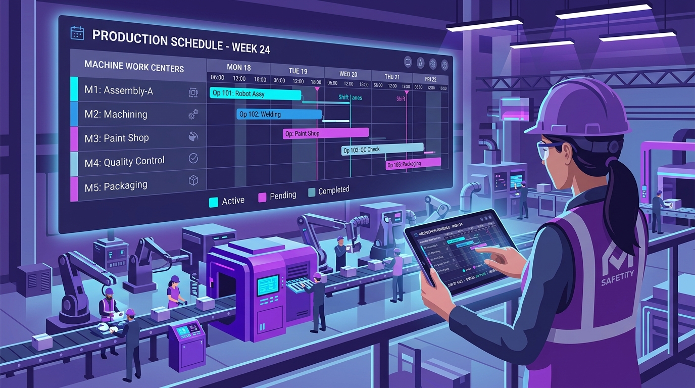 Production planning and scheduling dashboard in smart manufacturing plant